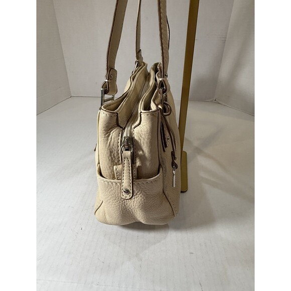 Fossil Cream or Ivory Pebbled Leather Satchel Shoulder Bag Blackburn Collection - Picture 15 of 16